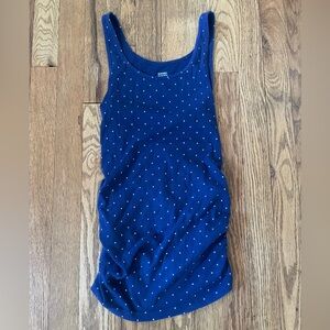 Maternity Blue and White Polka-Dot Tank